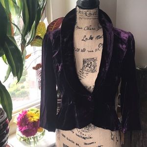 Purple velvet blazer
